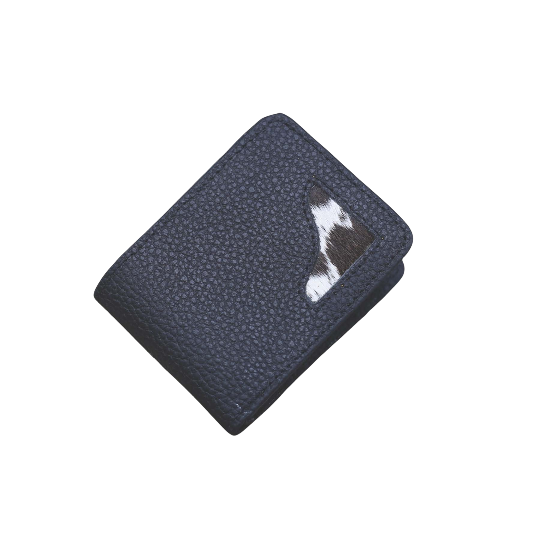 Black Mild Men's Wallet with Hair-on Patch