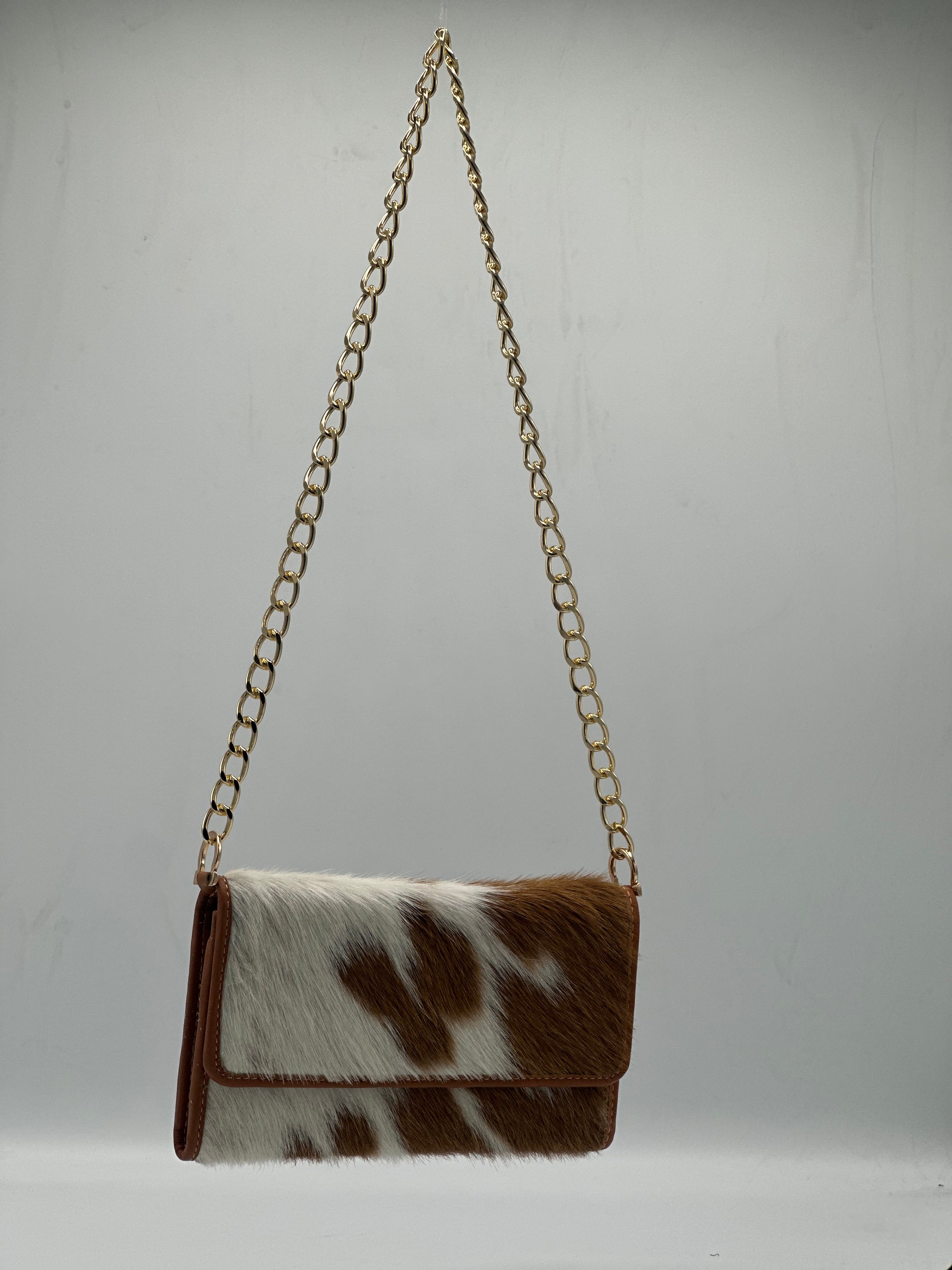 Brown hair on ladies clutch