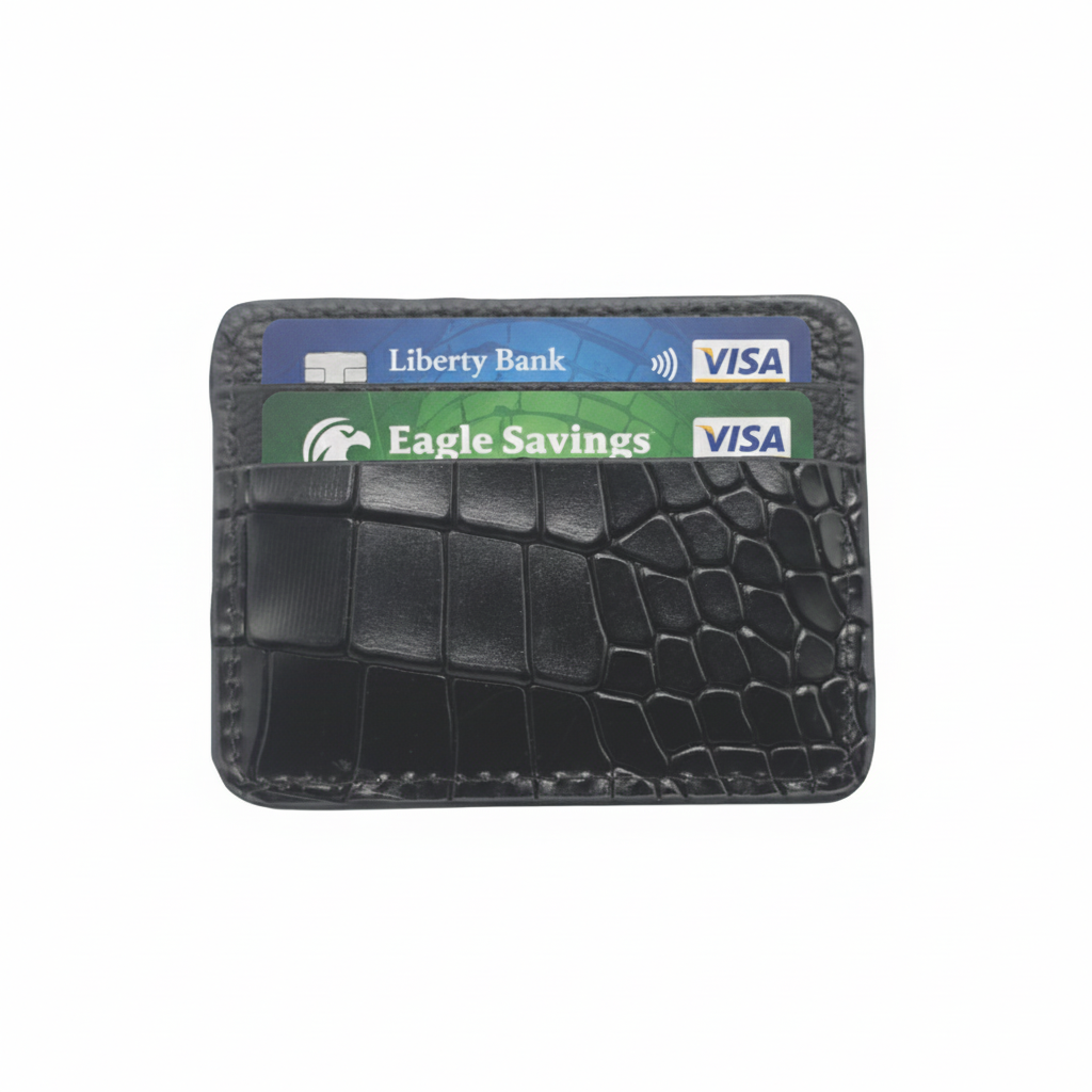 Black crocodile cardholder