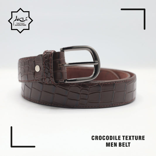 Brown Crocodile Leather Belt