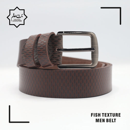 Fish Texture Brown Men's Belt