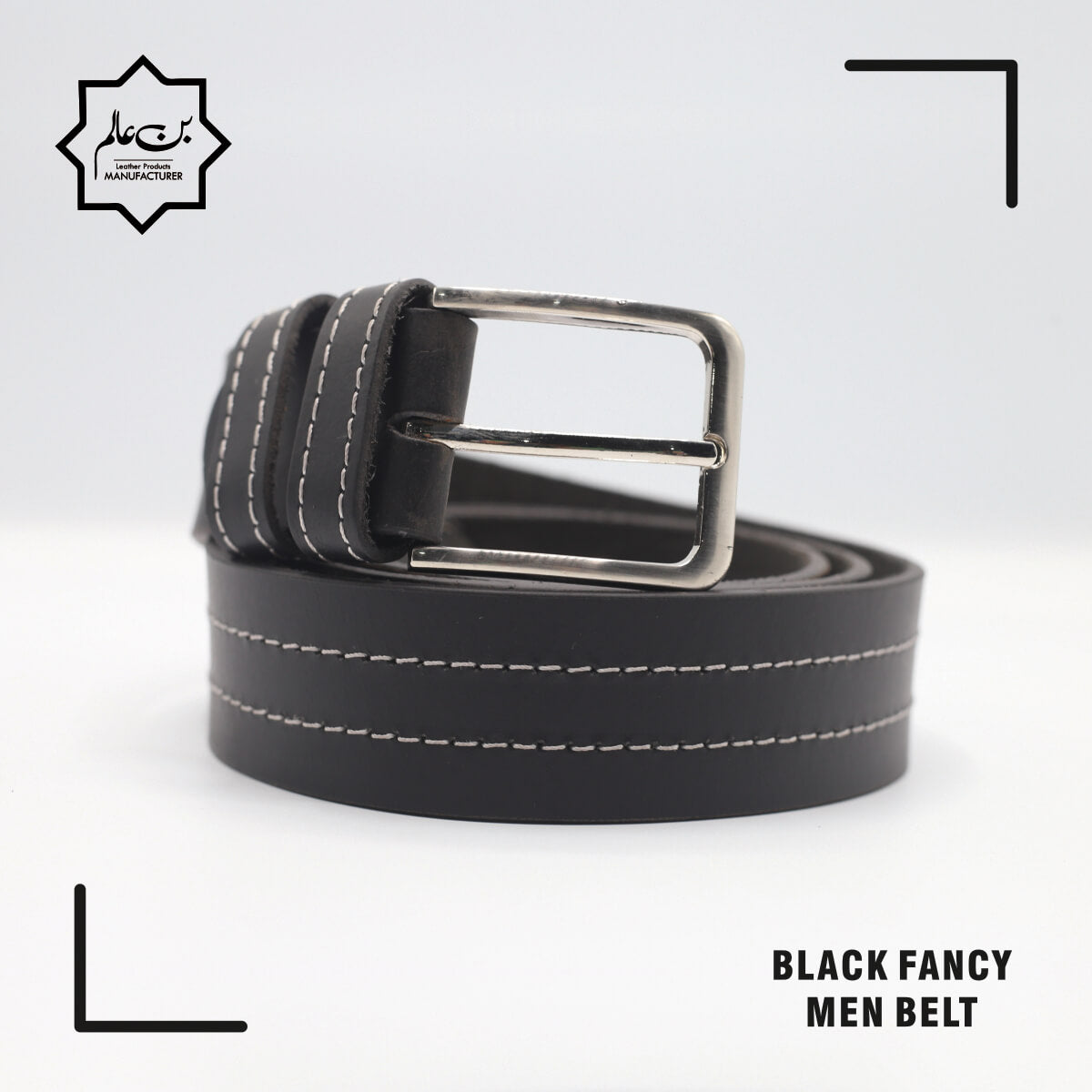 Black Fancy Men's Belt
