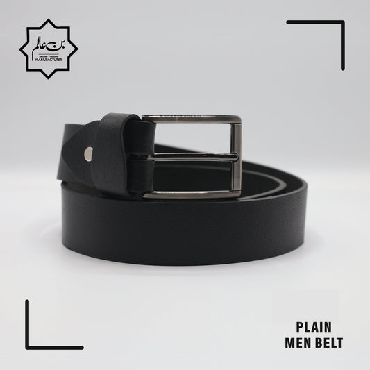 Black Plain Men's Belt